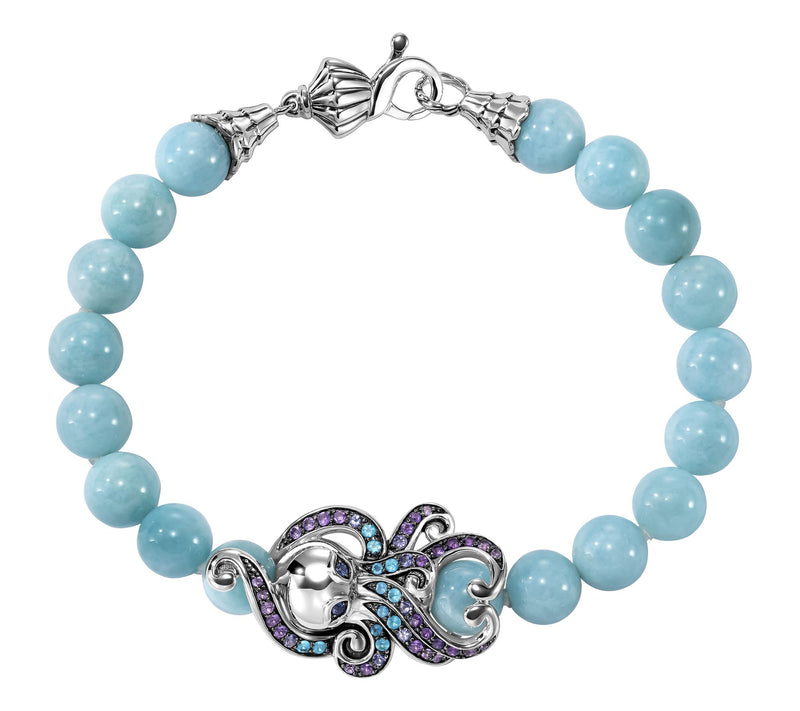 Third Person Sterling Sea & Soul Octopus Gemstone Bracelet — Main view