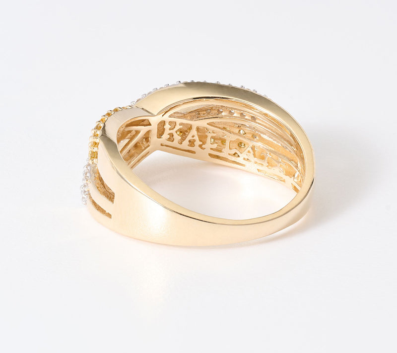 Kallati 0.45 cttw Diamond Cross Over Band Ring, 14k Gold — View 4
