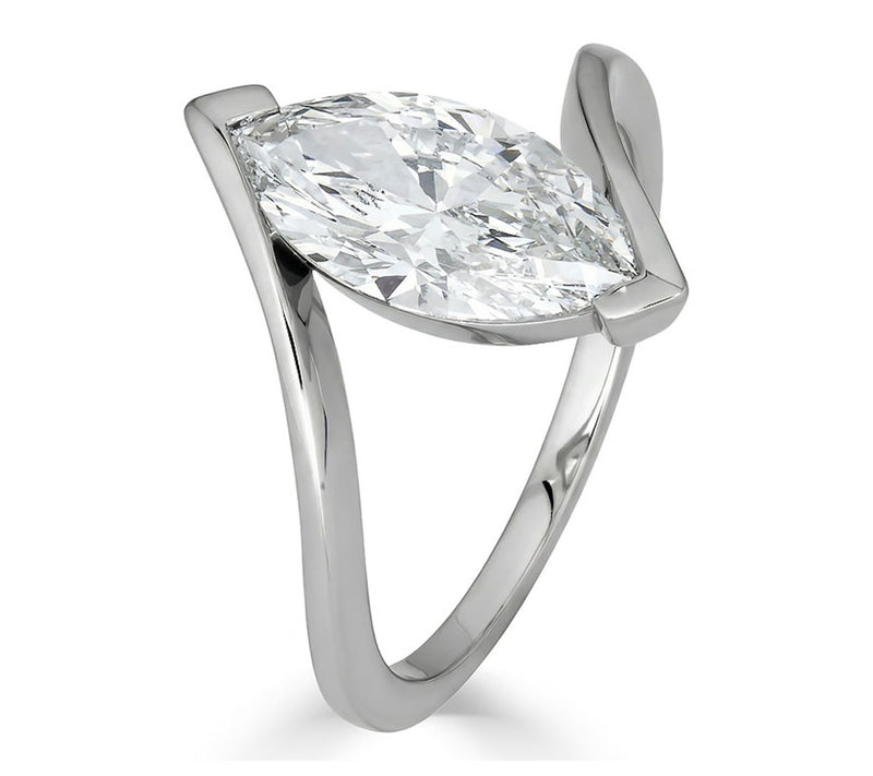 Vida Lab Diamonds Lab Grown 2.00 cttw MarquiseRing, 14K Gold — View 2