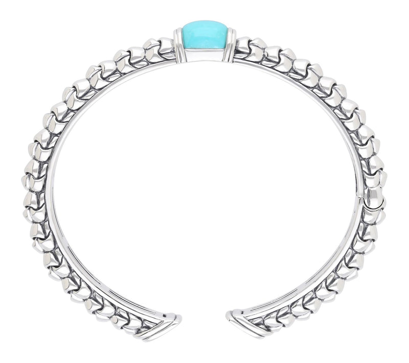 Tiffany Kay Studio Sterling Turquoise Purl KnitHinged Cuff — View 2