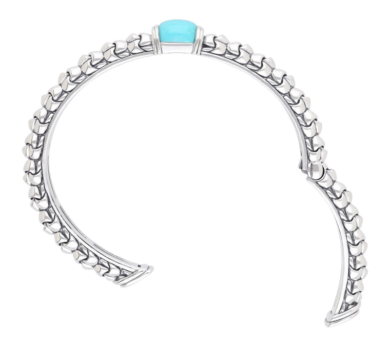 Tiffany Kay Studio Sterling Turquoise Purl KnitHinged Cuff — View 3