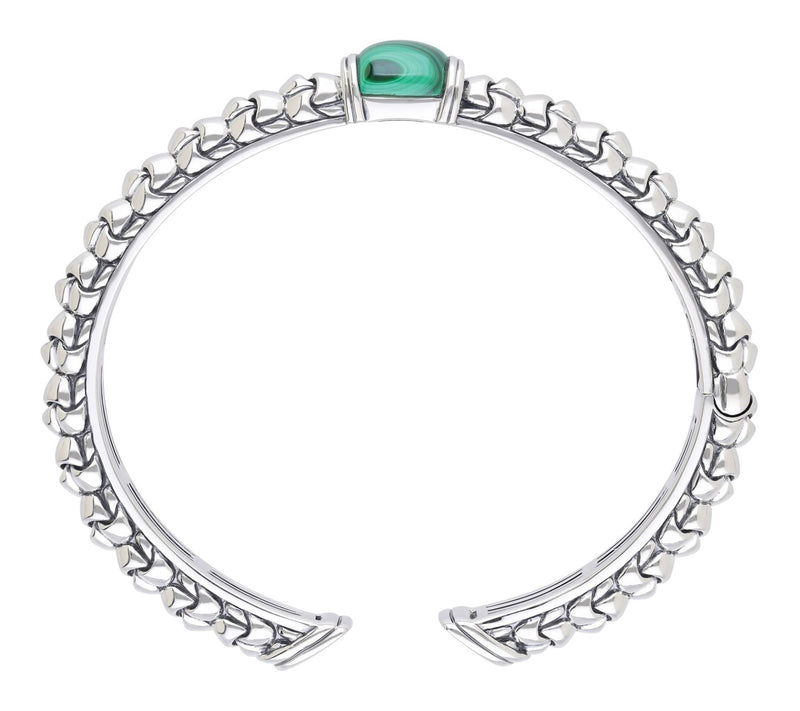 Tiffany Kay Studio Sterling Malachite Purl KnitHinged Cuff — View 2