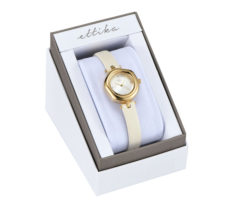 Ettika Women's Open Circle Leather Strap Watch — View 8