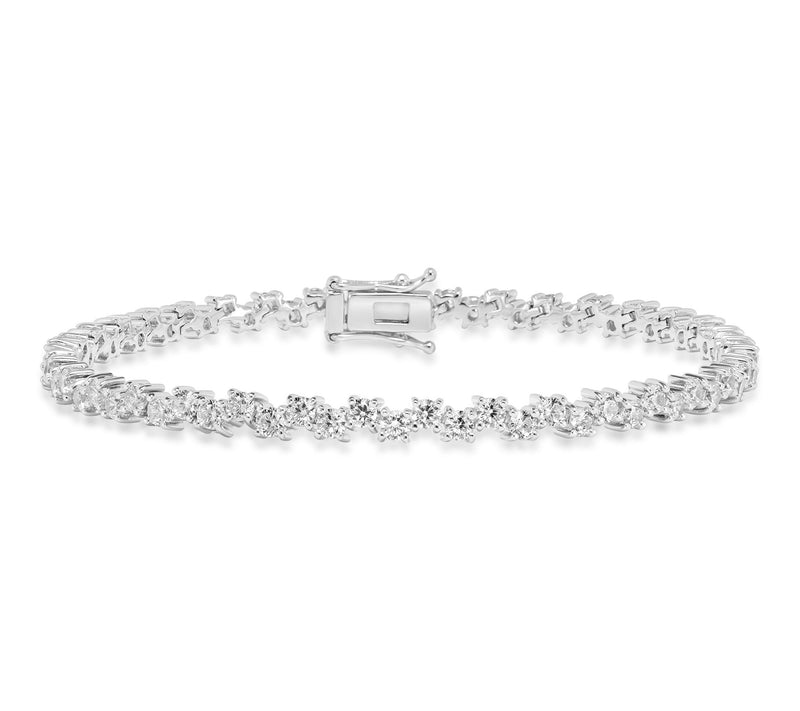 Diamonique x Kathy Levine Wavy Tennis Bracelet,Sterling — View 11