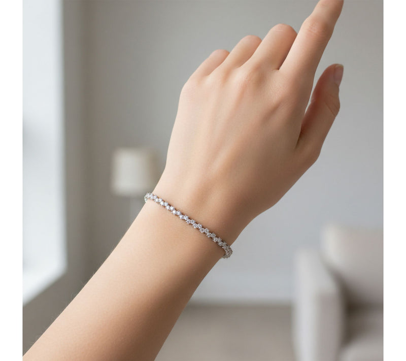 Diamonique x Kathy Levine Wavy Tennis Bracelet,Sterling — View 4