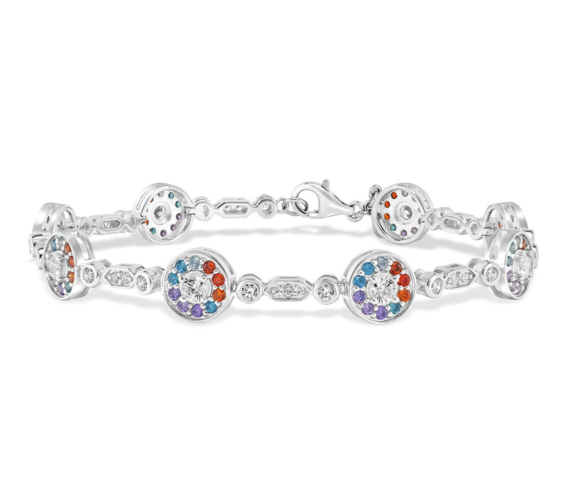 Diamonique x Kathy Levine Touch of Color Bracelet, Sterling — View 10
