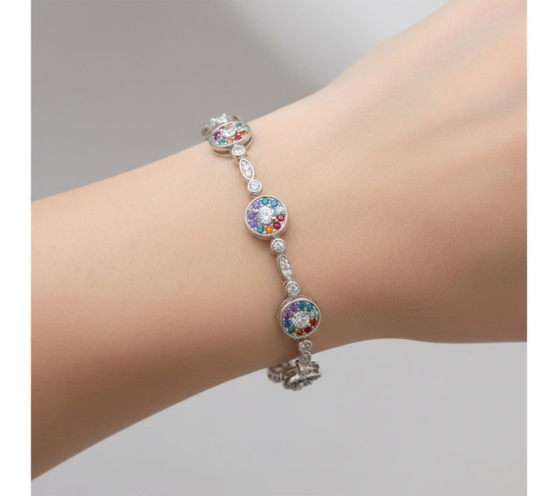 Diamonique x Kathy Levine Touch of Color Bracelet, Sterling — View 6