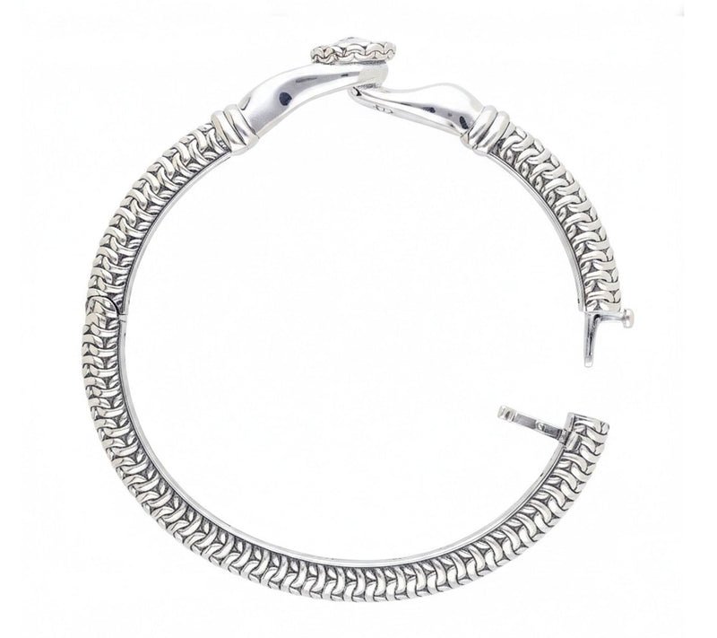Tiffany Kay Studio Sterling Silver Button Hinged Bangle — View 4