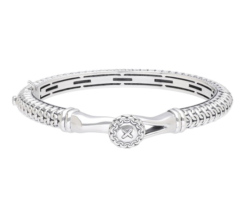 Tiffany Kay Studio Sterling Silver Button Hinged Bangle — View 7