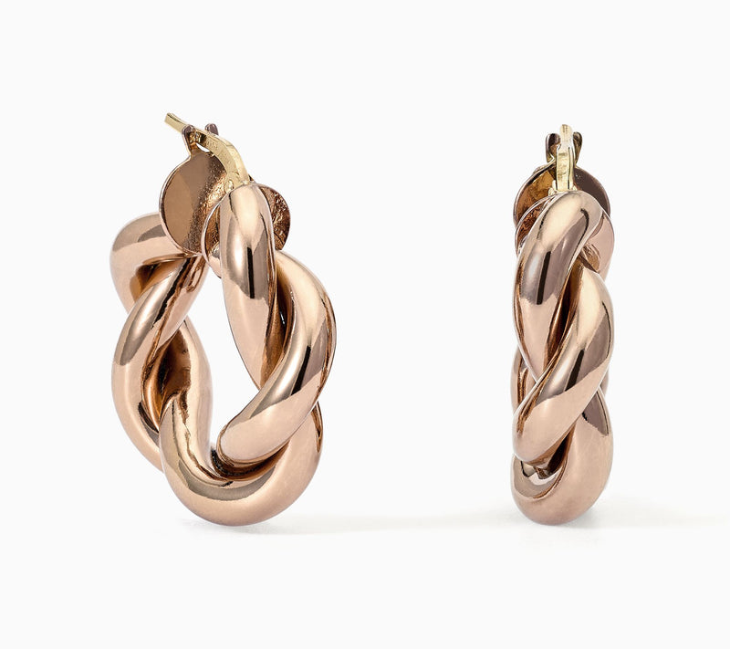 David Markstein Bronze 1" Bold Double Wrapped Hoop Earrings — View 3