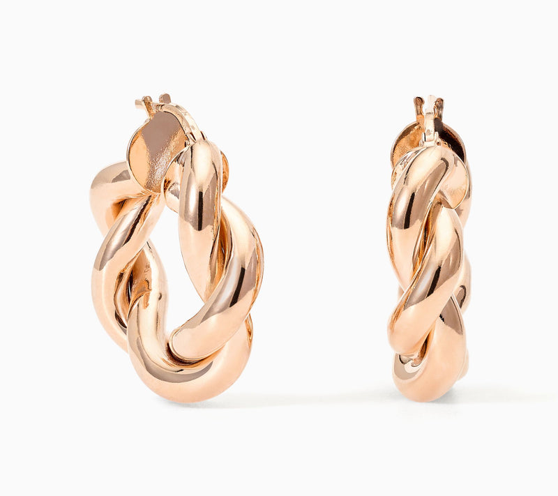 David Markstein Bronze 1" Bold Double Wrapped Hoop Earrings — View 5