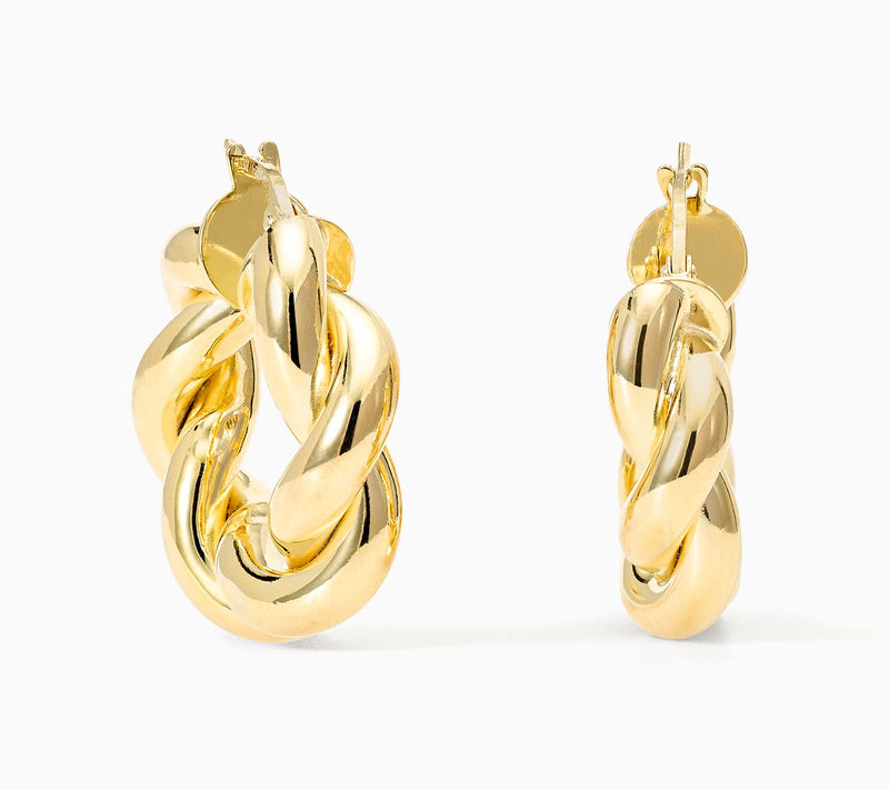 David Markstein Bronze 1" Bold Double Wrapped Hoop Earrings — View 15