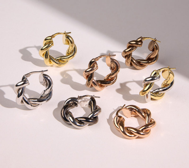 David Markstein Bronze 1" Bold Double Wrapped Hoop Earrings — View 20