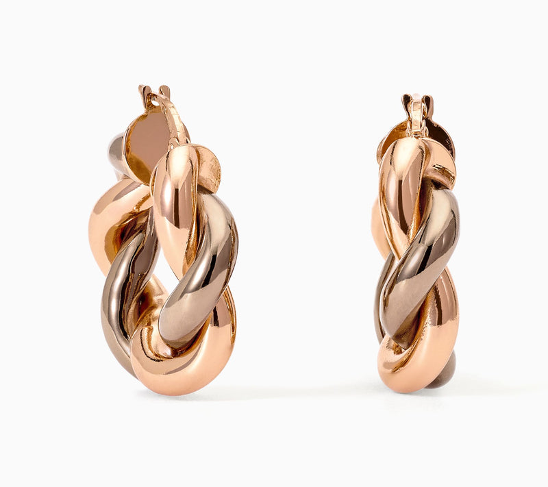 David Markstein Bronze 1" Bold Double Wrapped Hoop Earrings — View 9