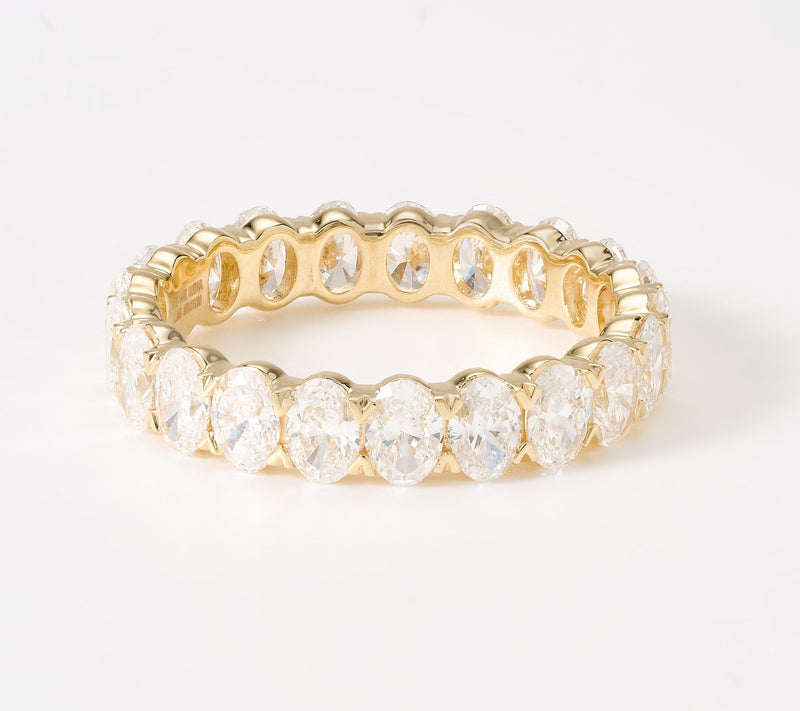Fire Light Lab Grown Diamonds 3 cttw Oval Cut Eternity Band, 14k Gold — View 8