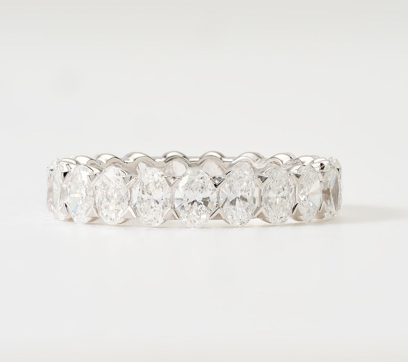 Fire Light Lab Grown Diamonds 3 cttw Oval Cut Eternity Band, 14k Gold — View 3