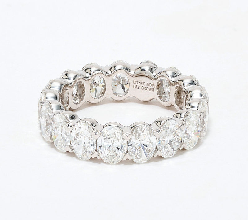Fire Light Lab Grown Diamonds 5 cttw Oval Cut Eternity Band 14k Gold — View 6