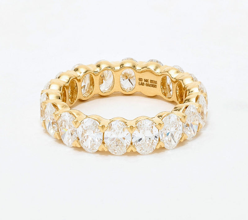 Fire Light Lab Grown Diamonds 5 cttw Oval Cut Eternity Band 14k Gold — View 7