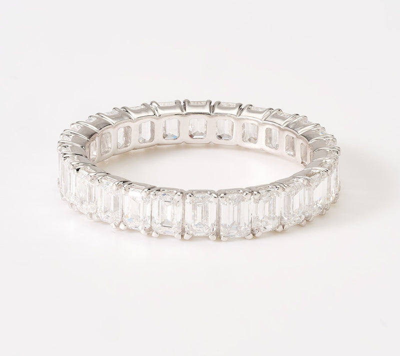 Fire Light Lab Grown Diamonds 3 cttw Emerald Cut Eternity Band, 14k — View 7