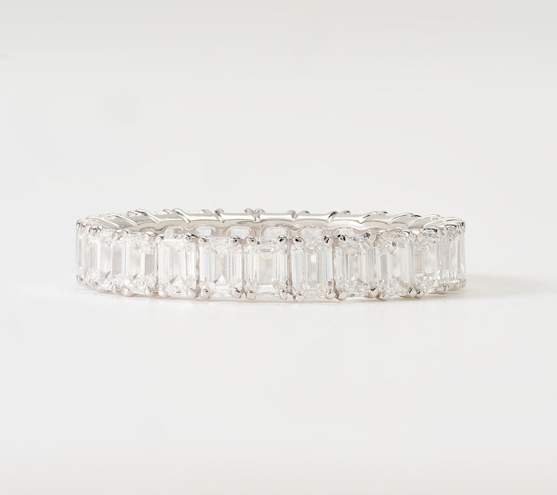 Fire Light Lab Grown Diamonds 3 cttw Emerald Cut Eternity Band, 14k — View 3