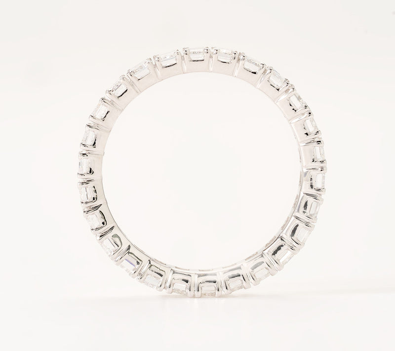 Fire Light Lab Grown Diamonds 3 cttw Emerald Cut Eternity Band, 14k — View 2
