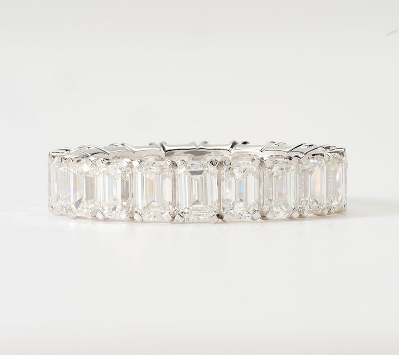 Fire Light Lab Grown Diamonds 5 cttw Emerald Cut Eternity Band, 14k — View 3