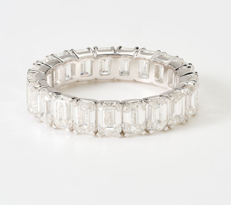 Fire Light Lab Grown Diamonds 5 cttw Emerald Cut Eternity Band, 14k — View 7