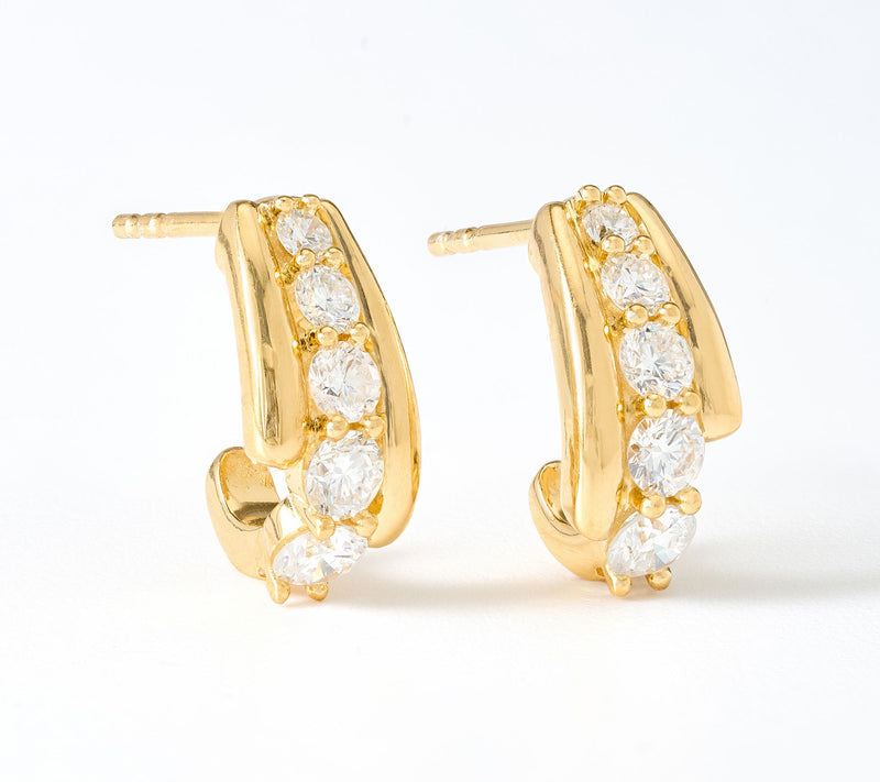 Fire Light Lab Grown Diamond 1 cttw J Hoop Earrings, Sterling Silver — View 7