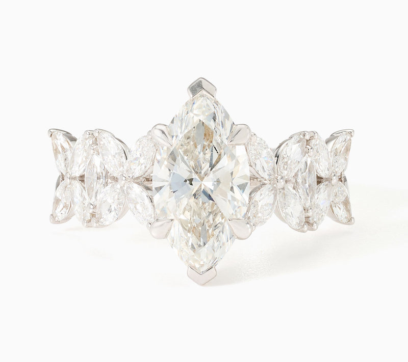 Fire Light Lab Grown Diamonds 3.25 cttw Mixed Marquise Ring, 14k Gold — View 7