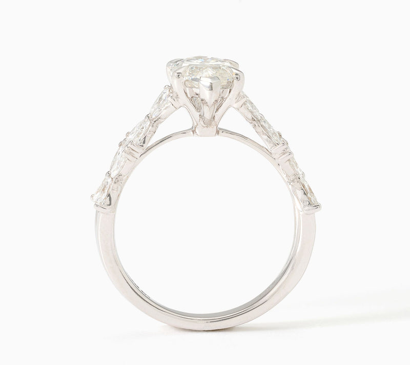 Fire Light Lab Grown Diamonds 3.25 cttw Mixed Marquise Ring, 14k Gold — View 6
