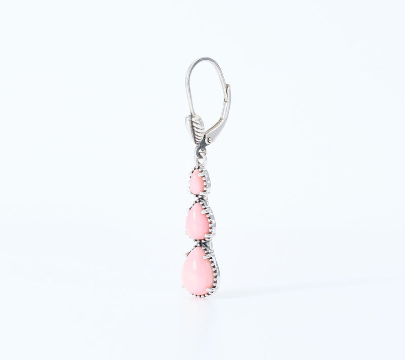 American West Sterling Silver Three Pear Gemstone Earrings — View 2