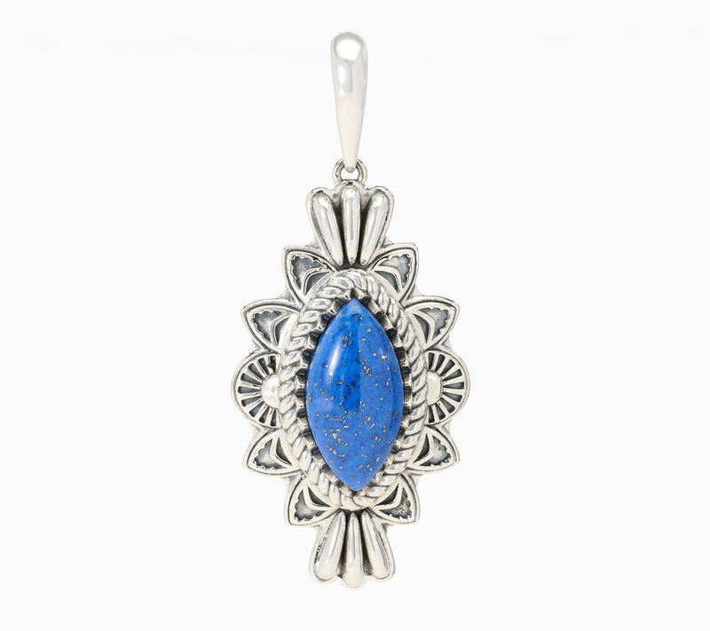 American West Sterling Silver Marquise Gemstone Concha Enhancer — Main view