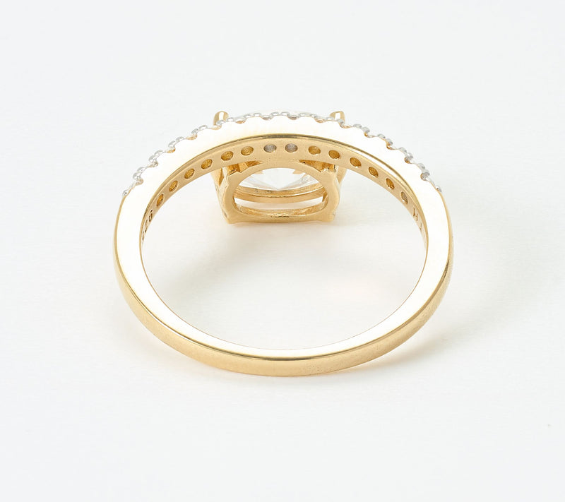 Diamonique x Jennifer Miller Oval Solitaire Ring, Sterling Silver — View 3
