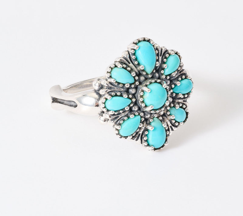 American West Sterling Silver Petit Point Kingman Turquoise Ring — Main view