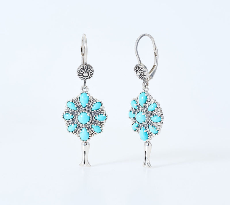 American West Sterling Silver Petit Point Turquoise Earrings — Main view