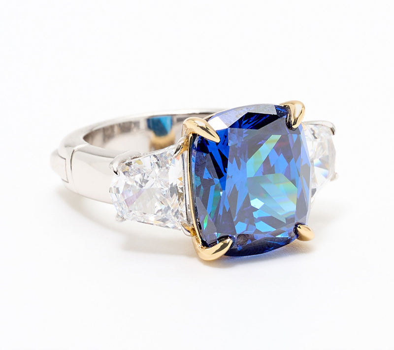 Diamonique x Jennifer Miller Cushion Cut Accessible Shank Ring — View 4