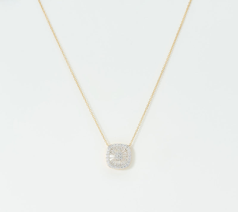 Diamonique x Jennifer Miller Sunburst Baguette Necklace, Sterl — View 8