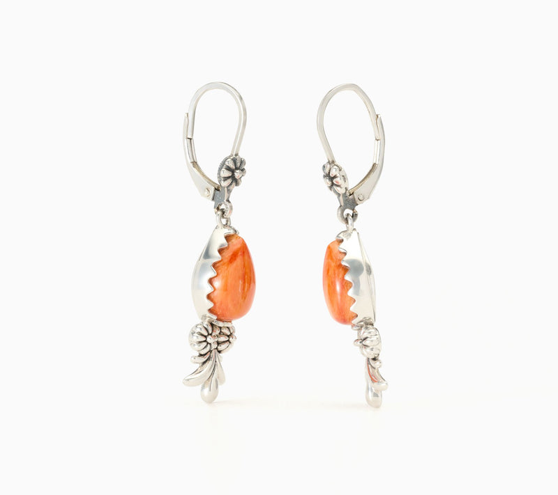 American West Sterling Silver Pear Gemstone Concha Earrings — View 8