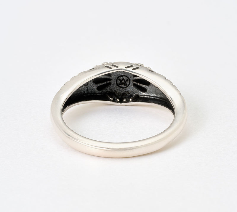 American West Sterling Silver Oval Center Etched Ring — View 3