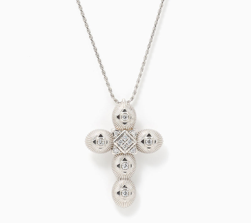 David Markstein 0.28 cttw Lab Grown Diamond Cross Pendant, Sterling Silver — View 3