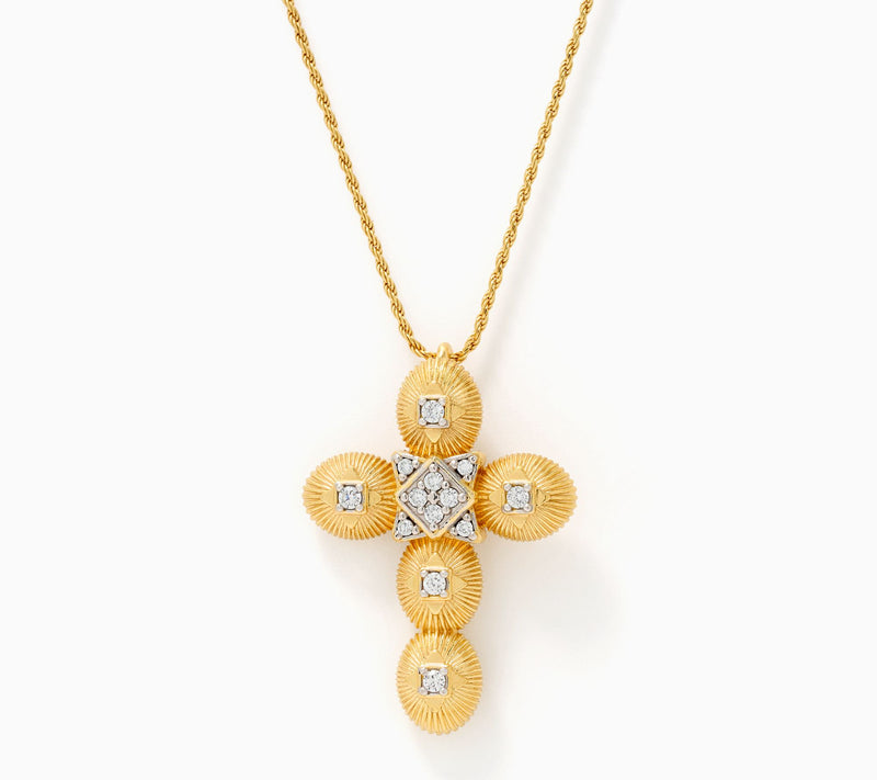 David Markstein 0.28 cttw Lab Grown Diamond Cross Pendant, Sterling Silver — View 4