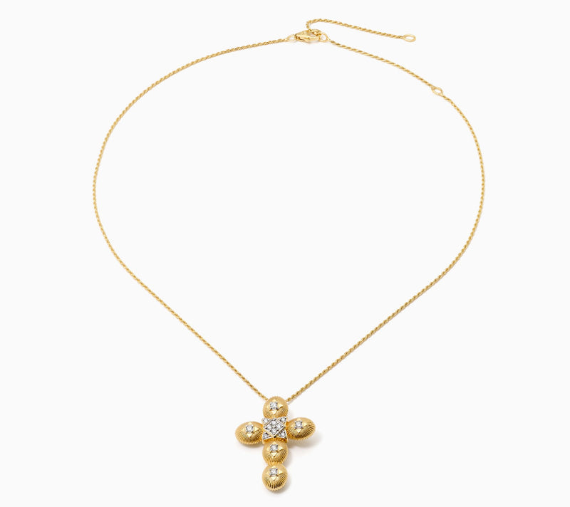 David Markstein 0.28 cttw Lab Grown Diamond Cross Pendant, Sterling Silver — View 6