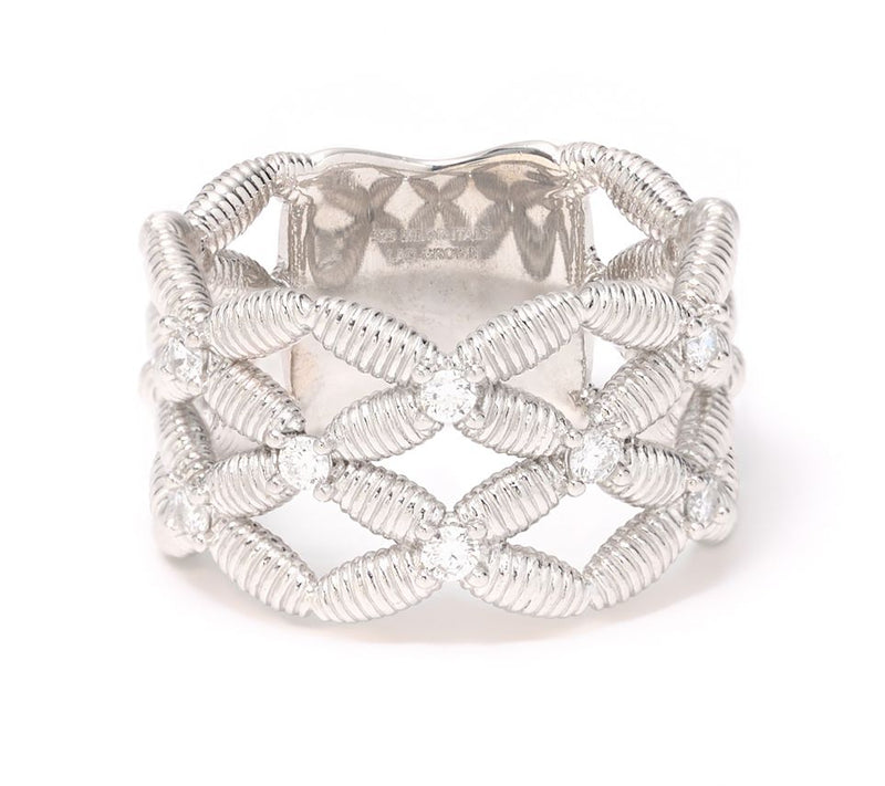David Markstein 0.24 cttw Lab Grown Diamond Lattice Sterling Ring — View 4