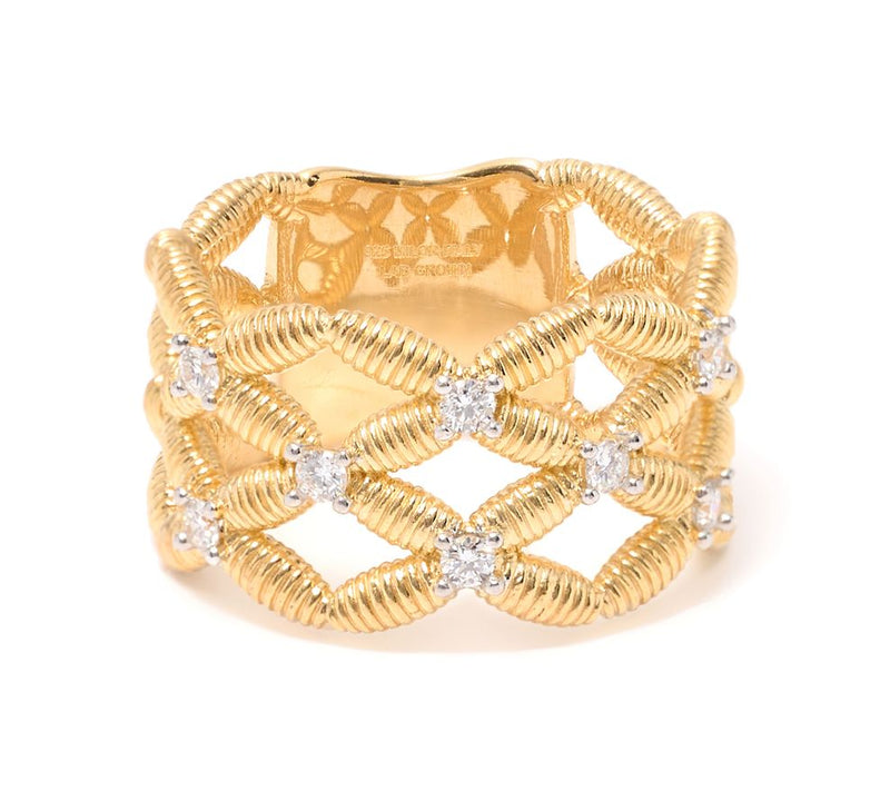 David Markstein 0.24 cttw Lab Grown Diamond Lattice Sterling Ring — Main view