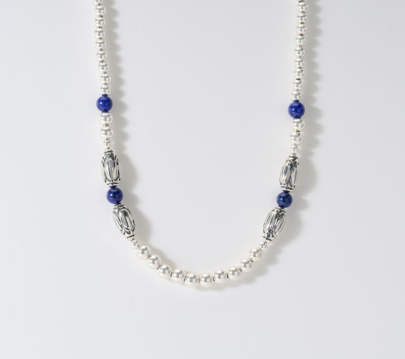 American West Sterling Silver Barrel & Gemstone Bead Necklace — View 15