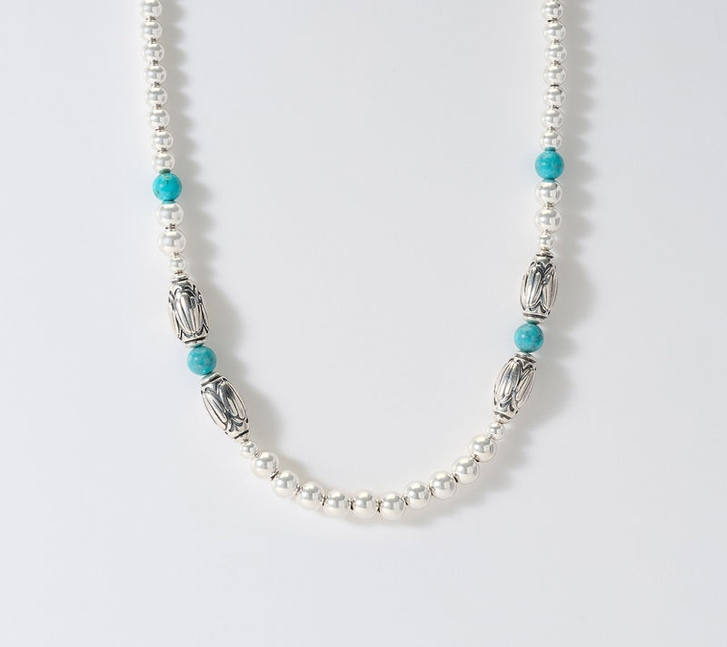 American West Sterling Silver Barrel & Gemstone Bead Necklace — Main view