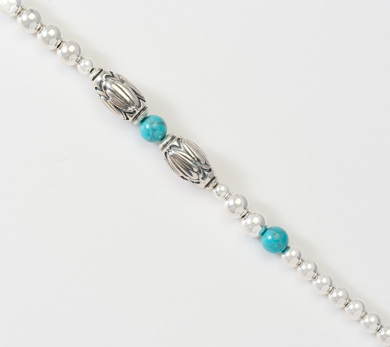 American West Sterling Silver Barrel & Gemstone Bead Necklace — View 2