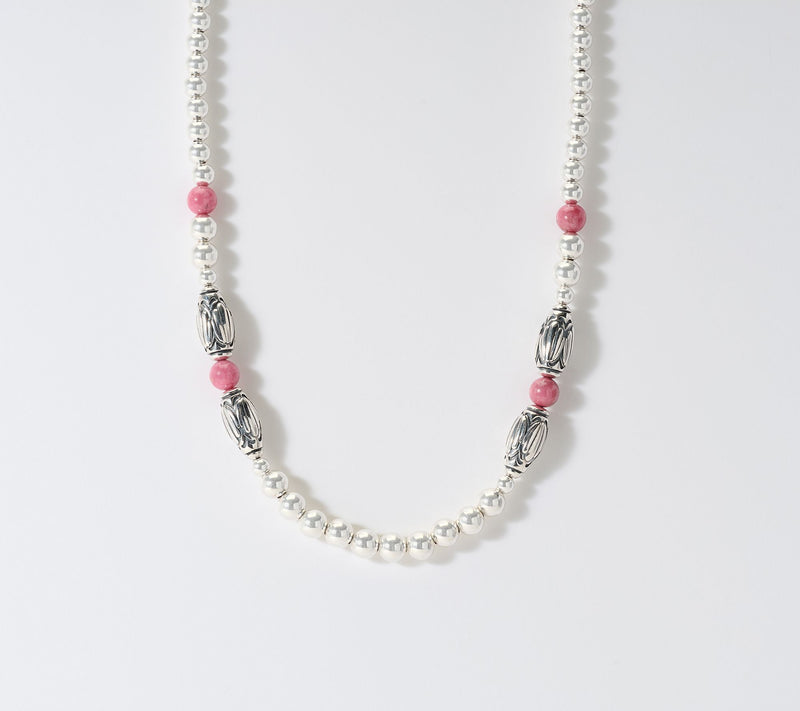 American West Sterling Silver Barrel & Gemstone Bead Necklace — View 18