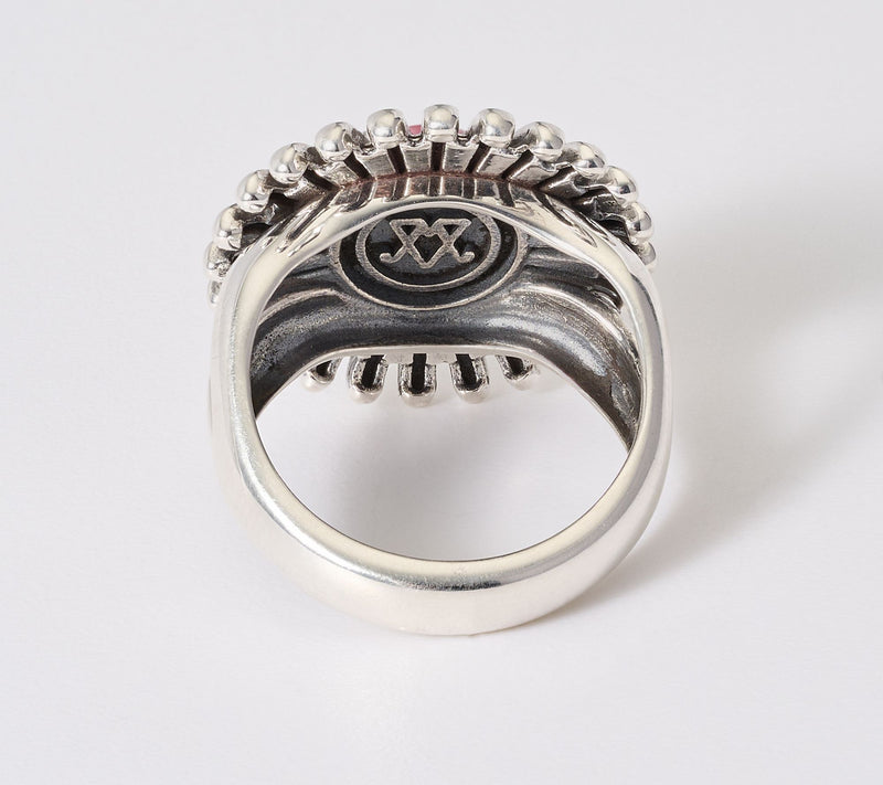 American West Sterling Silver Concha Ray Gemstone Ring — View 3