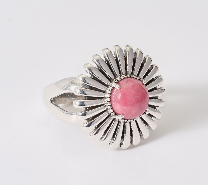 American West Sterling Silver Concha Ray Gemstone Ring — Main view